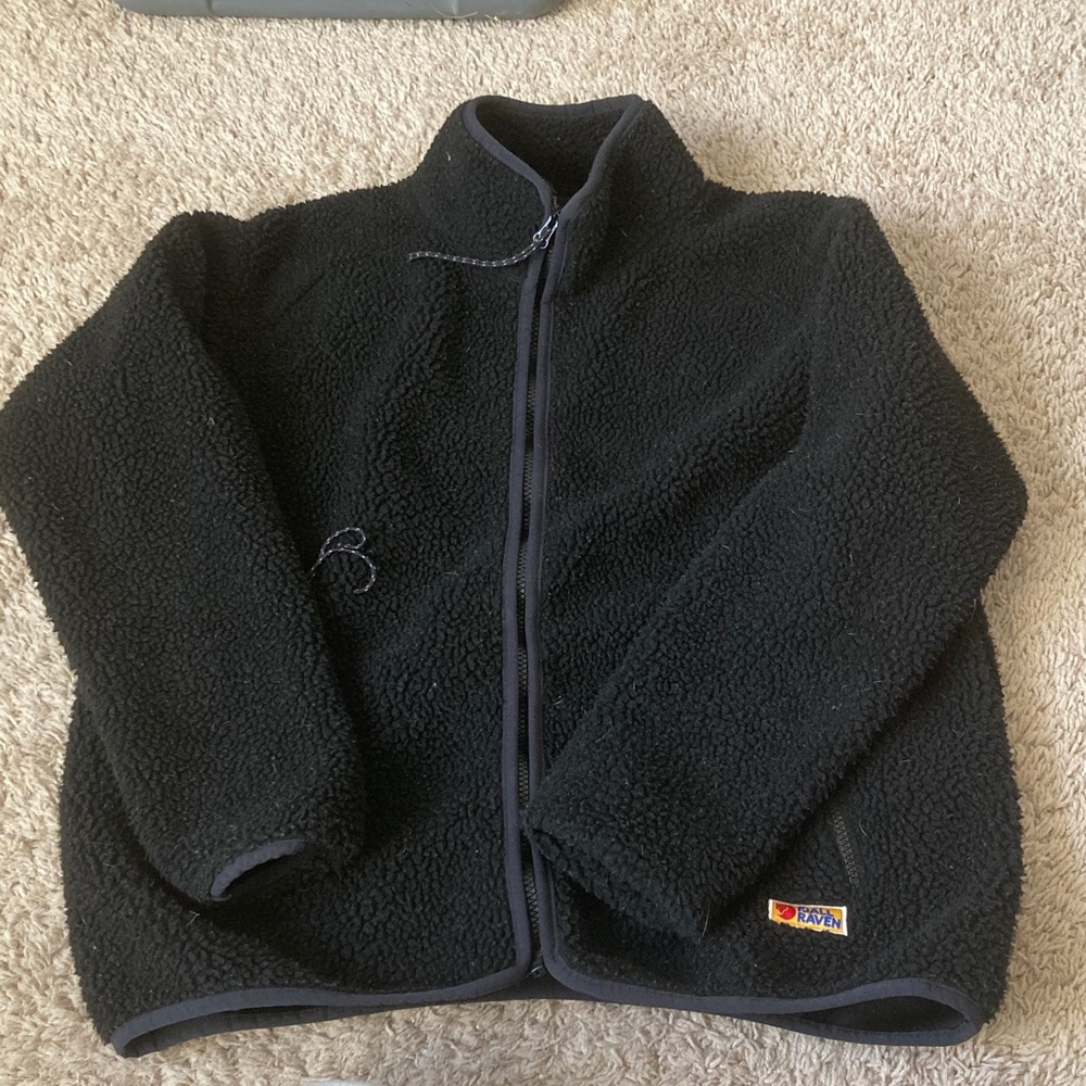 Fjallraven Black Fleece Zip-Up Jacket